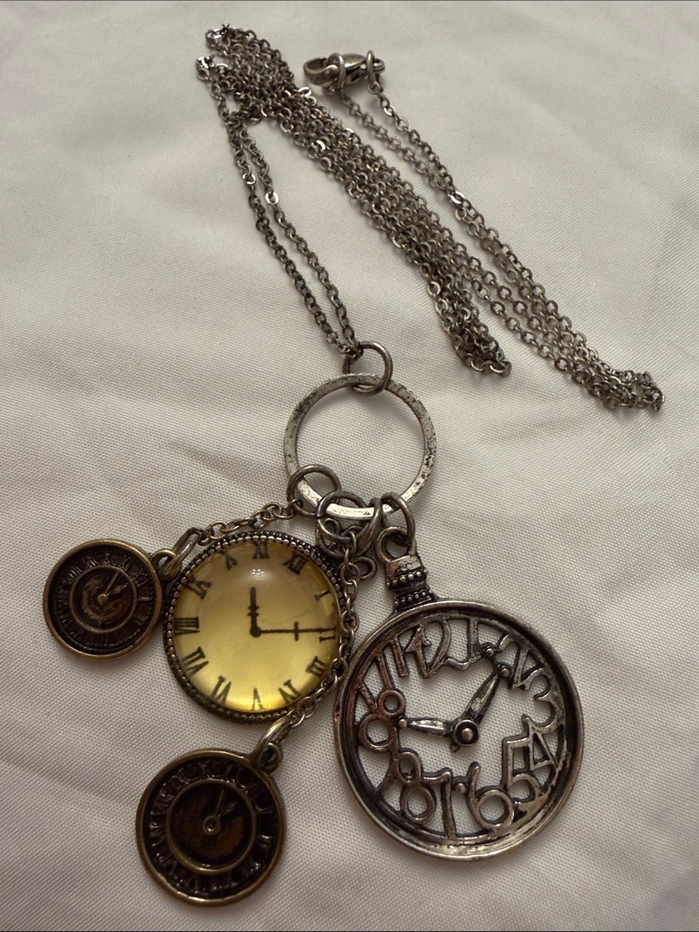 Steampunk Pocket Watch Pendant Charm Necklace